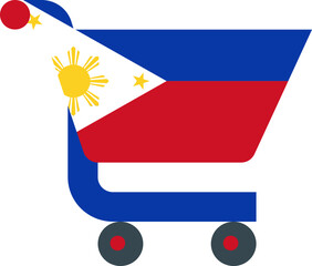 Obraz premium PHILIPPINES flag on Cart icon