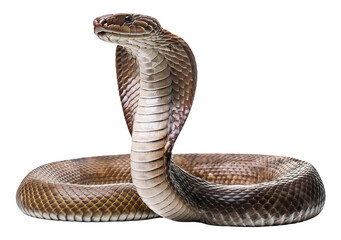 Fototapeta premium Cobra Snake Isolated on Transparent Background.