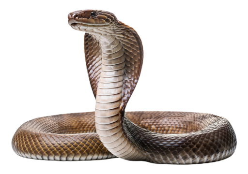 Cobra Snake Isolated on Transparent Background.
