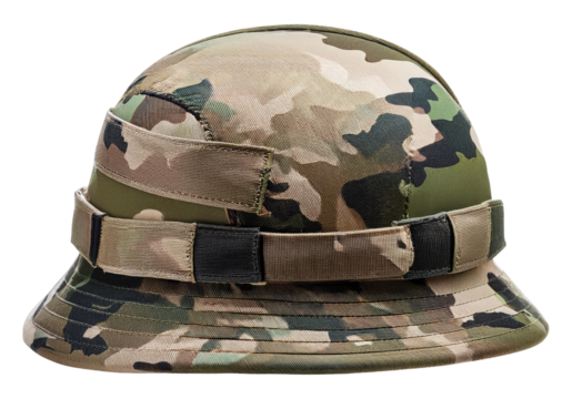 Camouflage Boonie Hat Isolated on Transparent Background.
