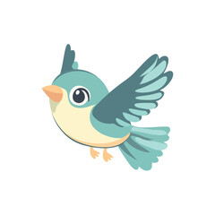 cute beautiful bird flying flat illustration