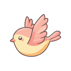 cute beautiful bird flying flat illustration