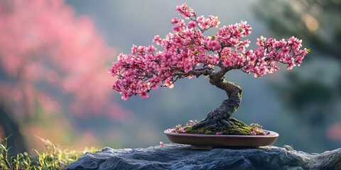 photo of bonsai tree in spring 