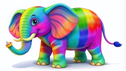 Fototapeta premium Playful Cartoon Elephant Clip Art for Children's Projects, Educational Materials, and Fun Designs