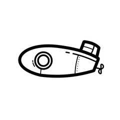 Submarine - linear vector icon