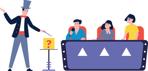 Talent tv show icon. Magician performance on entertainment television