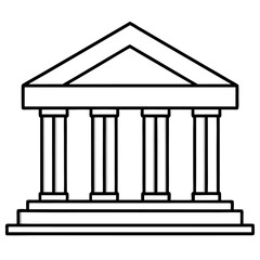Fototapeta premium bank building outline coloring book page line art drawing