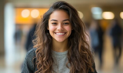 Smiling college student, Generative AI
