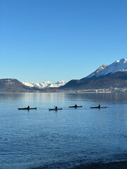 Canal de Beagle em Ushuaia durante o inverno