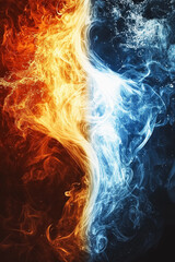 Digital art - Painting of fire and ice