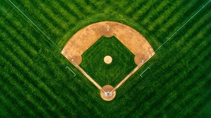 Aerial View of a Baseball Field.