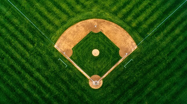 Aerial View of a Baseball Field.