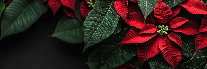 red Christmas poinsettias