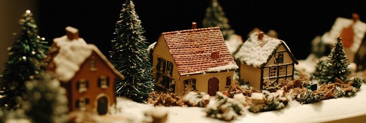 European Christmas village in the winter
