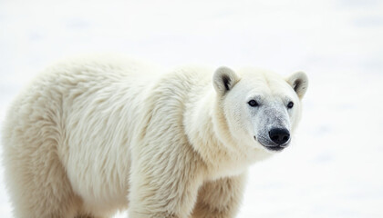 White polar bear isolated on white background