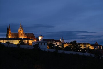 Beautiful scenery of Old Town of Prague by night