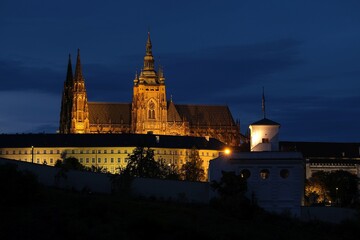 Beautiful scenery of Old Town of Prague by night