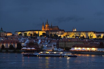 Beautiful scenery of Old Town of Prague by night