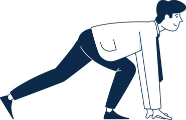 Man ready to run. Career race runner character