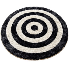 Naklejka premium Stylish round rug with black and white pattern transparent background