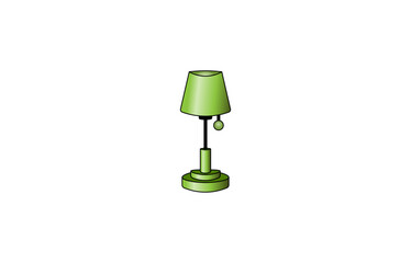 Vector illustration of cartoon table lamp