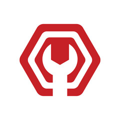 Modern simple wrench logo design