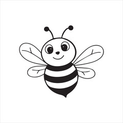 Fototapeta premium black and white Benny the Bumblebee vector a cute and white background 