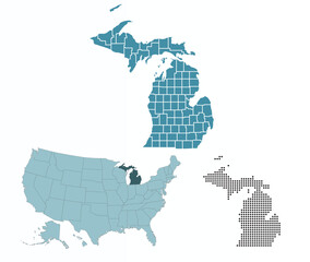 Set maps of Michigan state