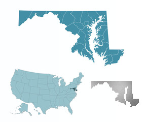 Set maps of Maryland state