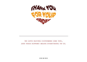 Obraz premium Thank you card template vector. Thank you for your order compliment card vector eps.Thank you Greeting Card.