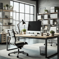 Fototapeta premium Stylish Home Office Setup