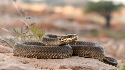 Fototapeta premium snake on the ground