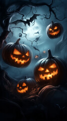 Fototapeta premium halloween background with pumpkin
