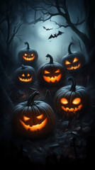 halloween background with pumpkin
