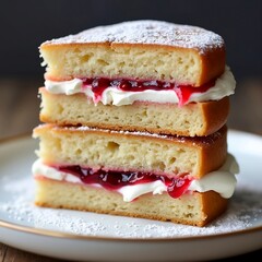  Victoria Sponge Cake with Jam and Cream