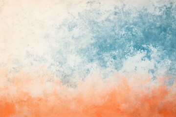 Fototapeta premium Soft blue and gentle orange gradient background with white hues, evoking a cozy summer atmosphere for promotional banner or poster creation