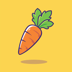 Carrot Vegetable Cartoon Vector Icon Illustration.