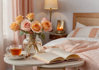 cozy interior scene quiet moments with flowers