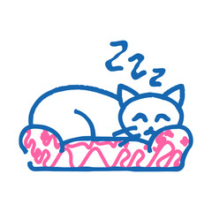 slumbering cat sleep night doodle icon sketch vector. slumbering cat sleep night sign. isolated symbol illustration