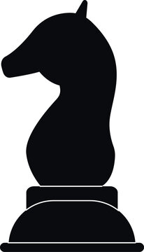 recommend clip art: Chess horse piece black silhouette. Game figure