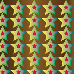  Colorful stars on a glitter gold background