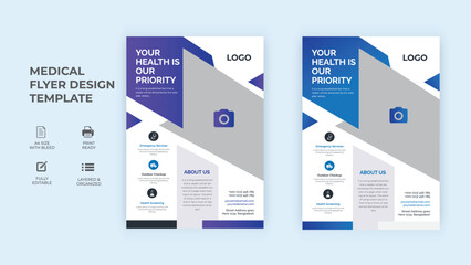 Doctor Poster layout, Medical Healthcare Flyer Design Template