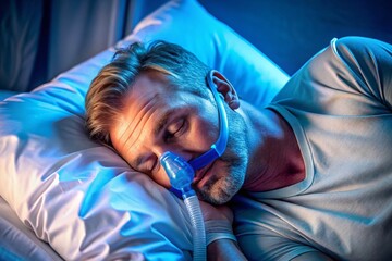 Sleep Apnea Awareness Icon Representing Health Issues and Treatment Options for Better Sleep Quality