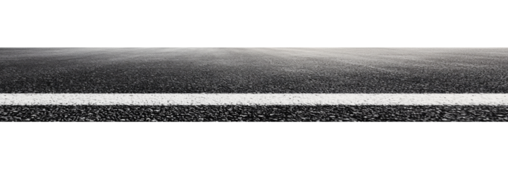 An asphalt road isolated on transparent background.