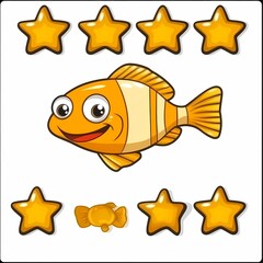 Fototapeta premium Playful Fish Swimming Through Stars in Space