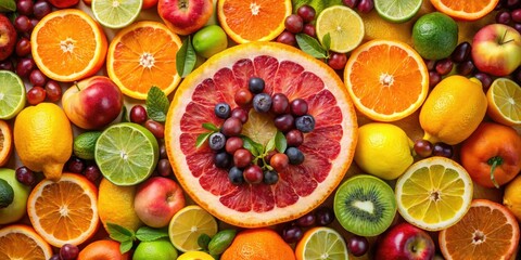 A vibrant array of fruits beginning with C, featuring citrus delights like oranges and lemons along with stone fruits such as cherries and peaches, showcases nature's bounty.
