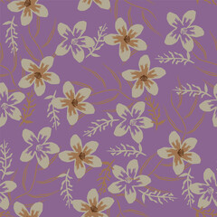 Watercolor seamless pattern with flowers. Vintage floral pattern. Flower seamless pattern. Botanical art. Floral botanical collection. Wedding floral set. Watercolor botanical design.