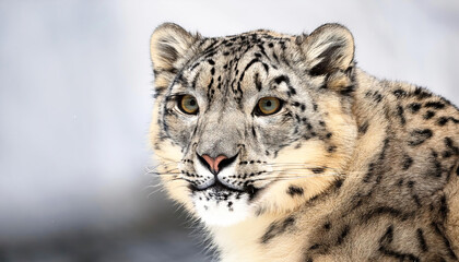 Fototapeta premium Close up portrait of a snow leopard