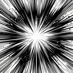 Obraz premium Dynamic explosion graphic with sharp rays and splatters, perfect for comic art, design projects, or advertising that requires a bold visual impact.