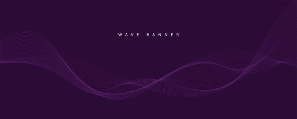 Abstract digital technology futuristic purple wave background.